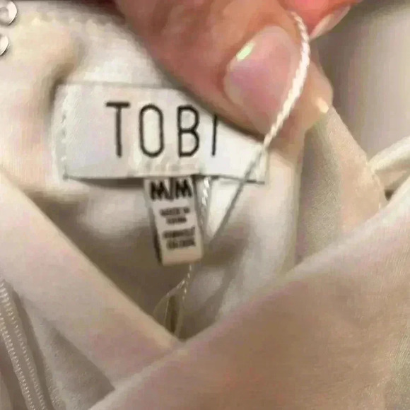 Tobi Cross Front Dress Purple & White Size Medium NWT - Picture 2 of 6